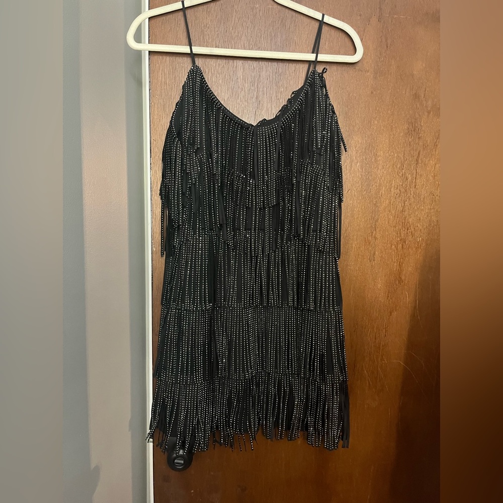 Rhinestone fringe dress